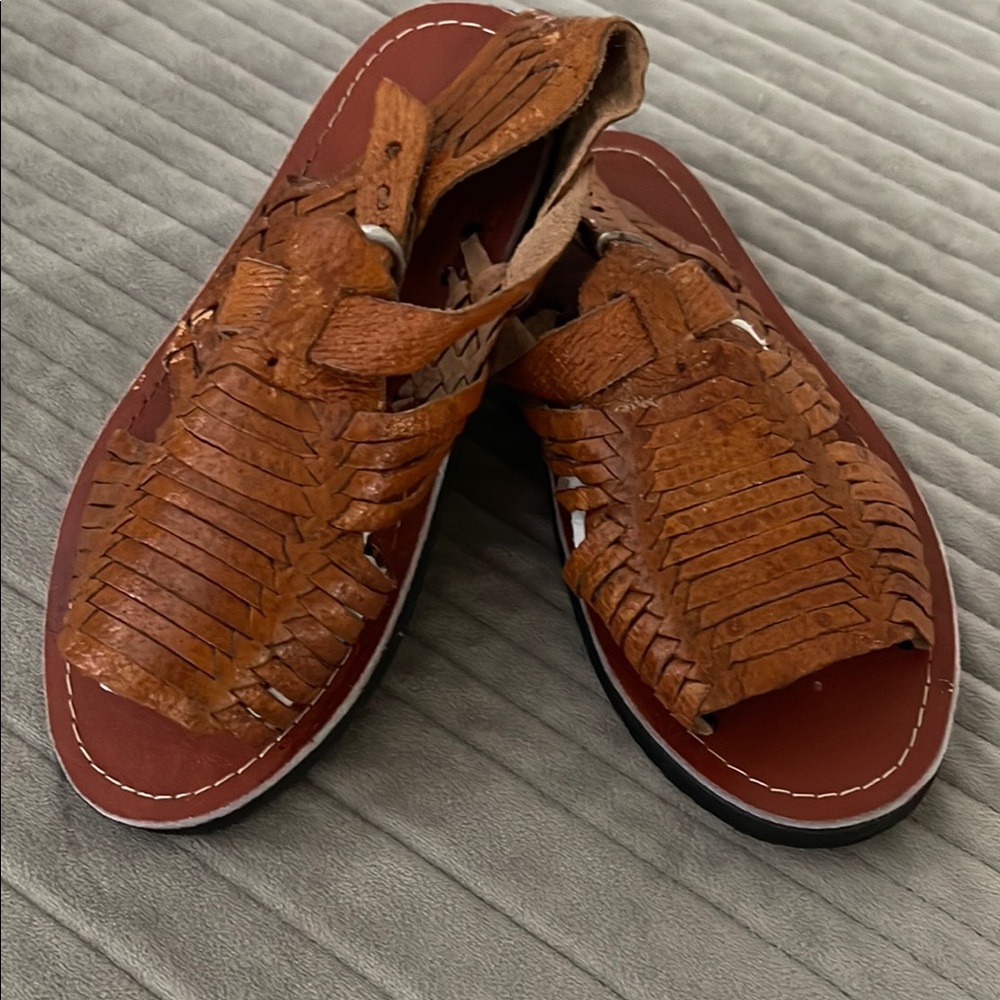 Kids Brown Leather Sandals/ Huaraches